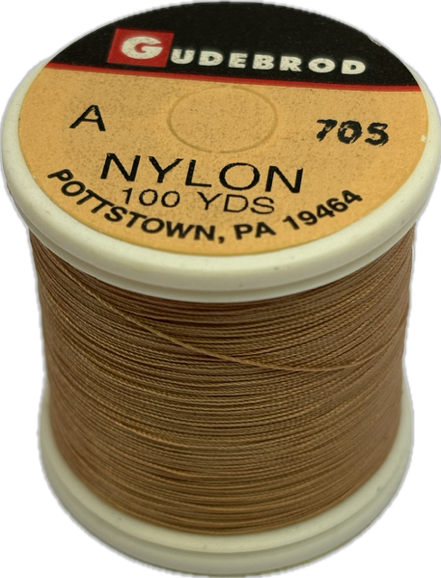 Gudebrod Nylon Thread - Size A - Tan Sandstone 705 (100 Yard Spool)