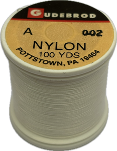 Gudebrod Nylon Thread - Size A - White 002 (100 Yard Spool)