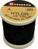 Gudebrod Nylon Thread- Size A - Black 001 (100 Yard Spool)