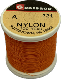 Gudebrod Nylon Thread - Size A - Orange 221 (100 Yard Spool)