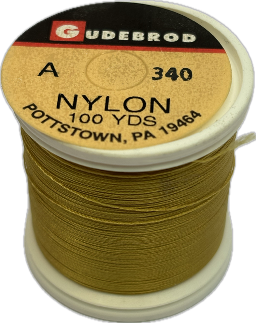 Gudebrod Nylon Thread - Size A - Gold 340 (100 Yard Spool)