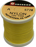 Gudebrod Nylon Thread - Size A - Lemon Yellow 6778  (100 Yard Spool)
