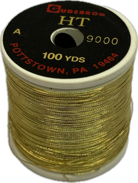 Gudebrod HT Metallic Nylon Thread - Size A - Gold 9000 (100 Yard Spool)