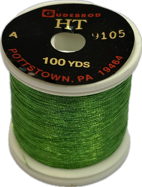 Gudebrod HT Metallic Nylon Thread - Size A - Lime Green 9105 (100 Yard Spool)