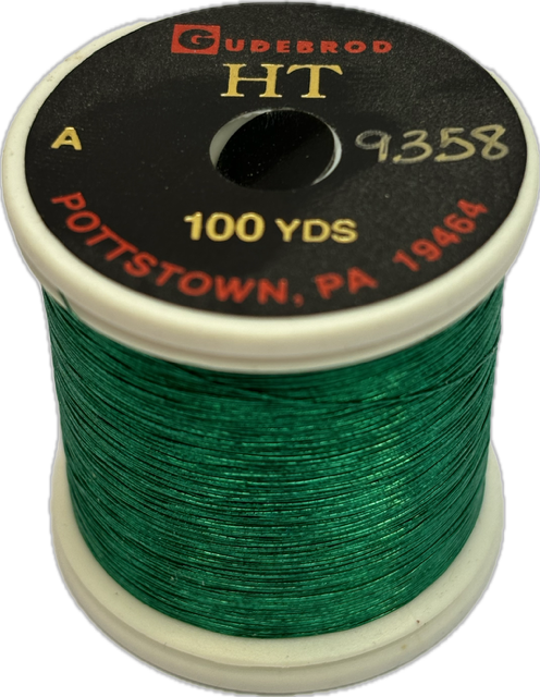 Gudebrod HT Metallic Nylon Thread - Size A - Green 9358  (100 Yard Spool)
