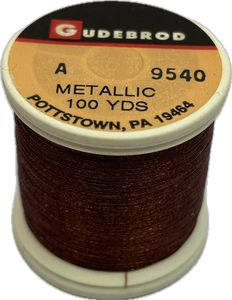 Gudebrod HT Metallic Nylon Thread - Size A - Red Bronze 9540 (100 Yard Spool)