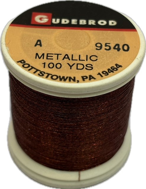 Gudebrod HT Metallic Nylon Thread - Size A - Red Bronze 9540 (100 Yard Spool)